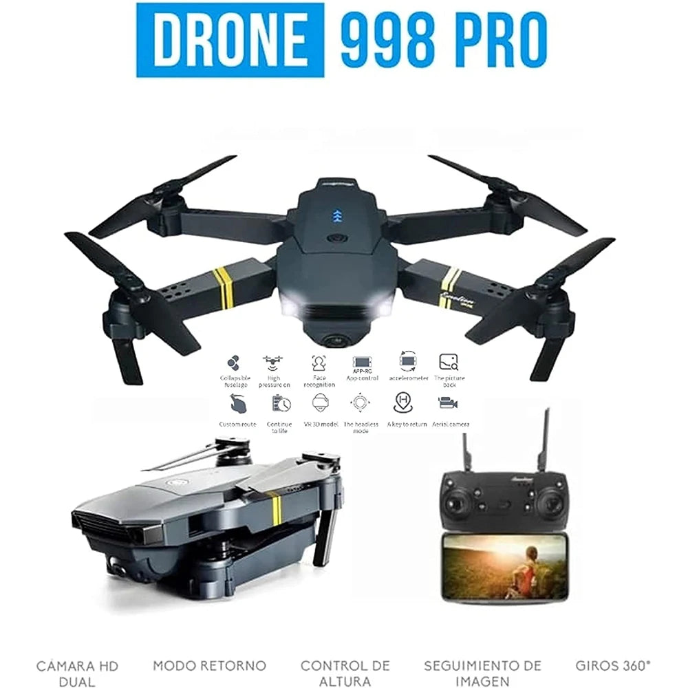 DRONE 998 Pro 4K DOBLE CAMARA + Envío Gratis